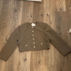 H&M Brown Textured Blazer